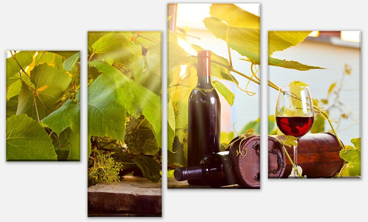 Leinwandbild Mehrteiler Weinberg und Wein M0833 Leinwandbild Mehrteiler Weinberg und Wein M0833