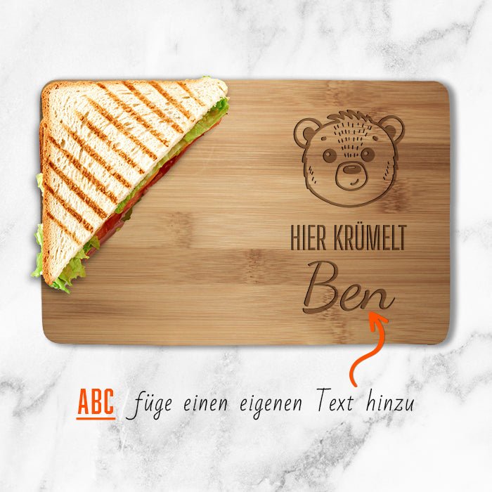 Frühstücksbrettchen Bär, hier krümelt M0835 - Bild 2 Frühstücksbrettchen Bär, hier krümelt M0835 - Bild 2