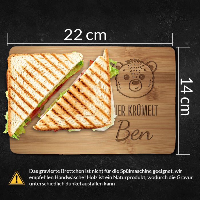 Frühstücksbrettchen Bär, hier krümelt M0835 - Bild 4 Frühstücksbrettchen Bär, hier krümelt M0835 - Bild 4