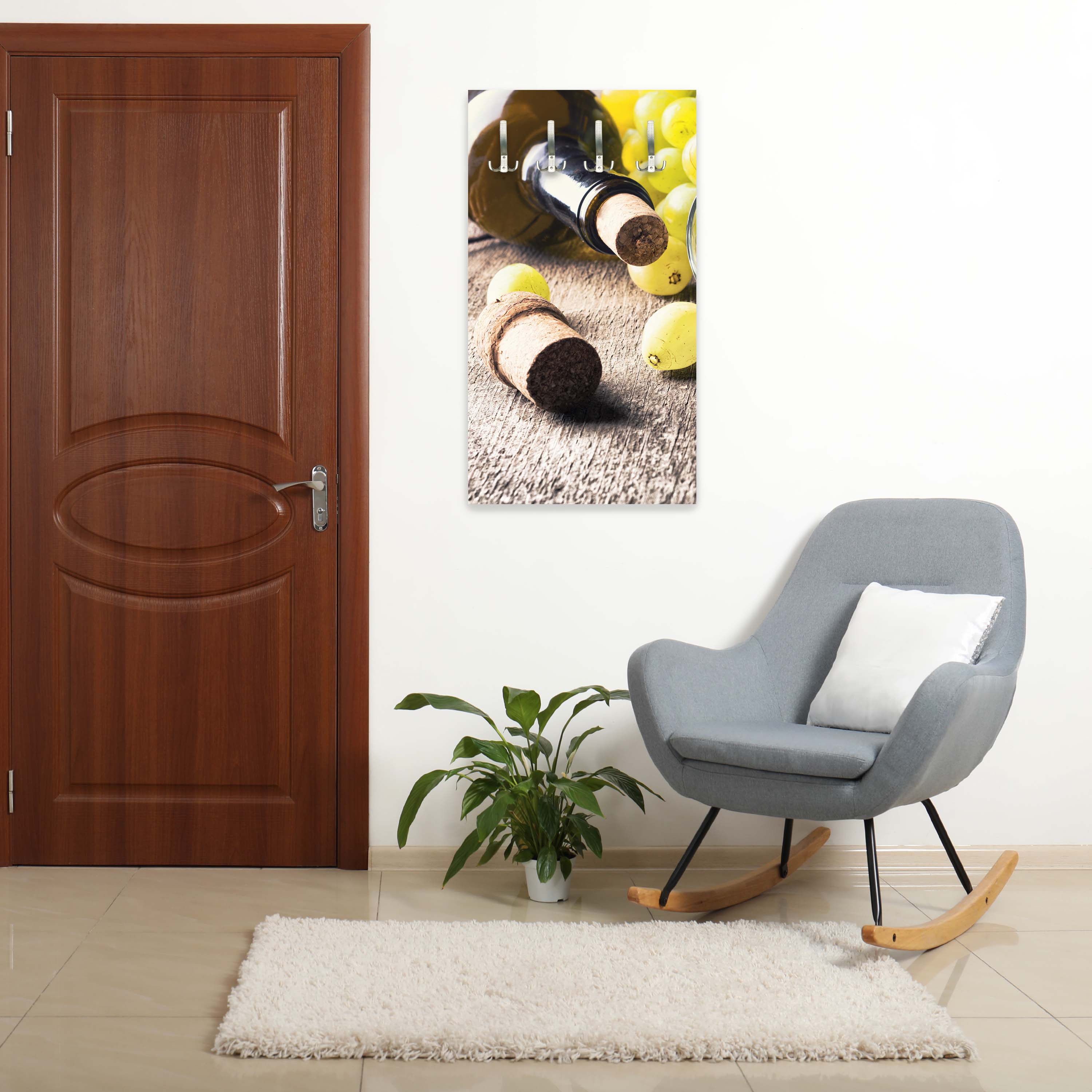 Garderobe Flasche Weißwein, Traube und Korken M0836 entdecken - Bild 3 Garderobe Flasche Weißwein, Traube und Korken M0836 entdecken - Bild 3