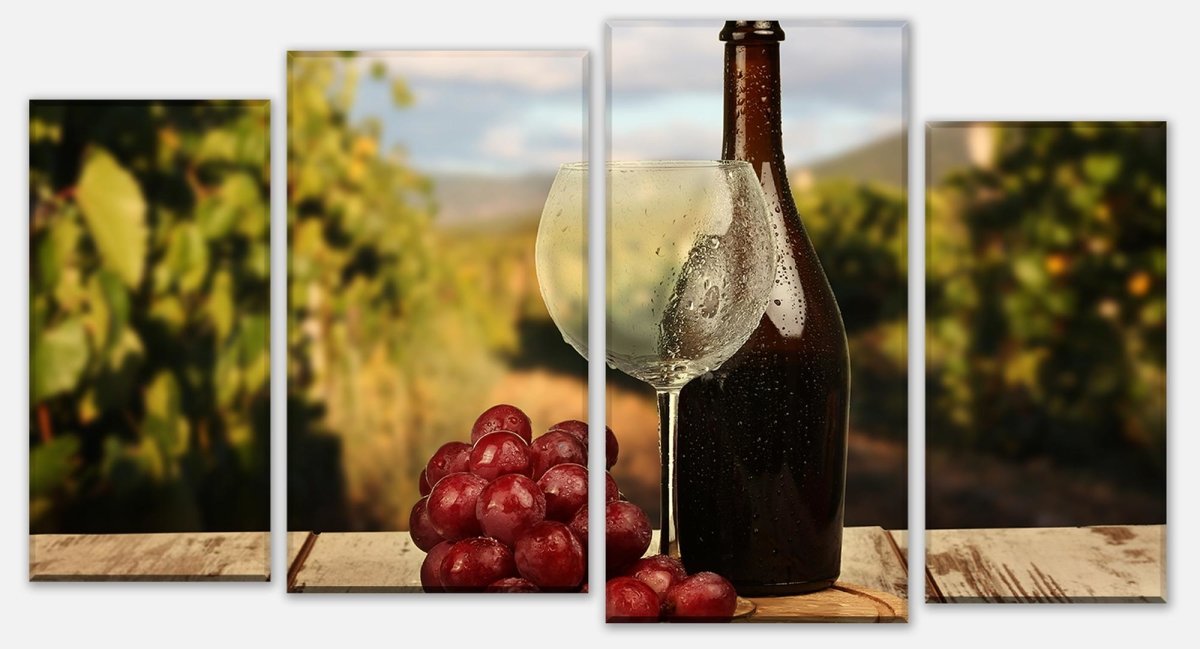 Leinwandbild Mehrteiler Ein Glas Wein M0840 Leinwandbild Mehrteiler Ein Glas Wein M0840