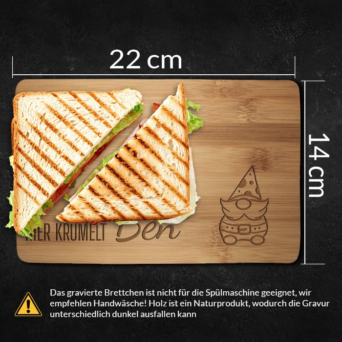 Frühstücksbrettchen Zwerg, hier krümelt M0841 - Bild 4 Frühstücksbrettchen Zwerg, hier krümelt M0841 - Bild 4