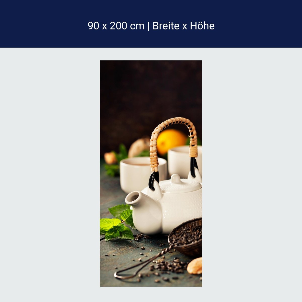 Duschwand Teekanne und Tasse Tee mit Minze M0845 Duschwand Teekanne und Tasse Tee mit Minze M0845