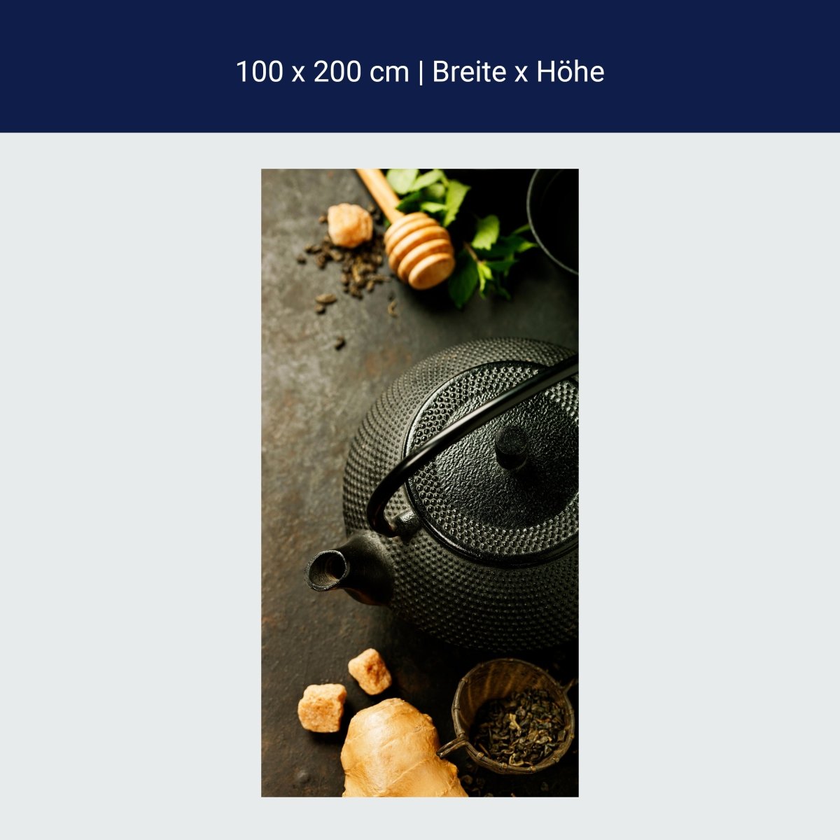 Duschwand Rustikale Teekanne mit Ingwer und Minze M0846 Duschwand Rustikale Teekanne mit Ingwer und Minze M0846