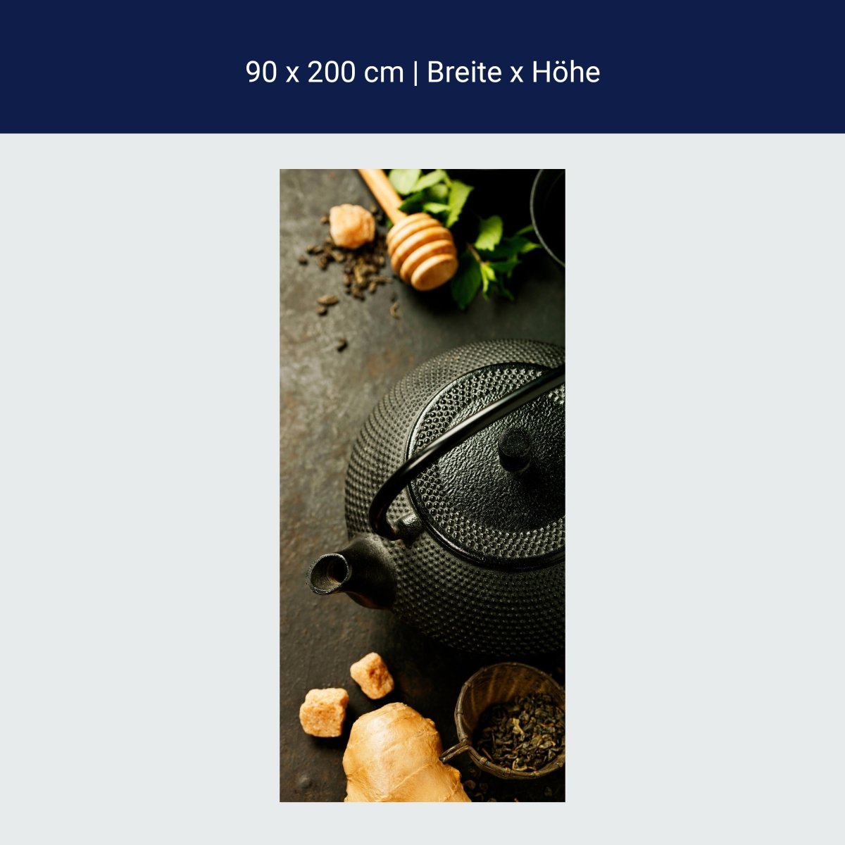 Duschwand Rustikale Teekanne mit Ingwer und Minze M0846 Duschwand Rustikale Teekanne mit Ingwer und Minze M0846