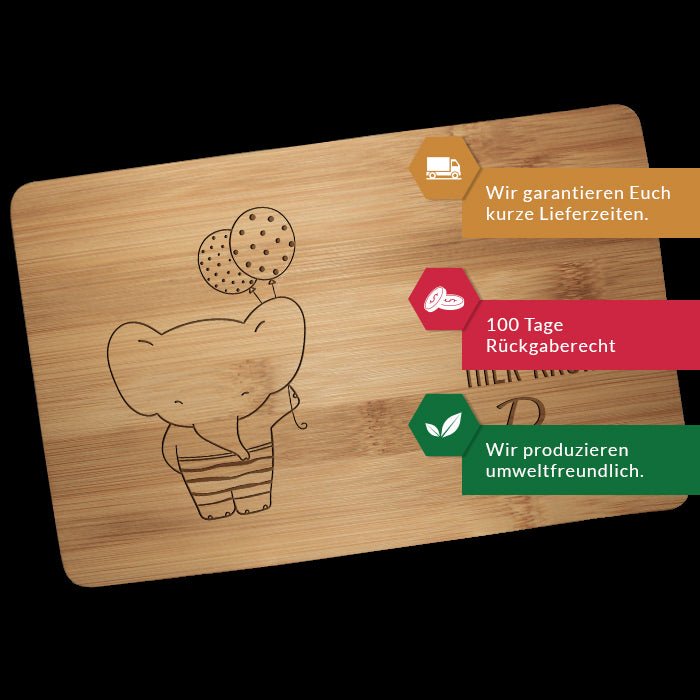 Frühstücksbrettchen Elefant, Luftballons, hier krümelt M0848 - Bild 3 Frühstücksbrettchen Elefant, Luftballons, hier krümelt M0848 - Bild 3