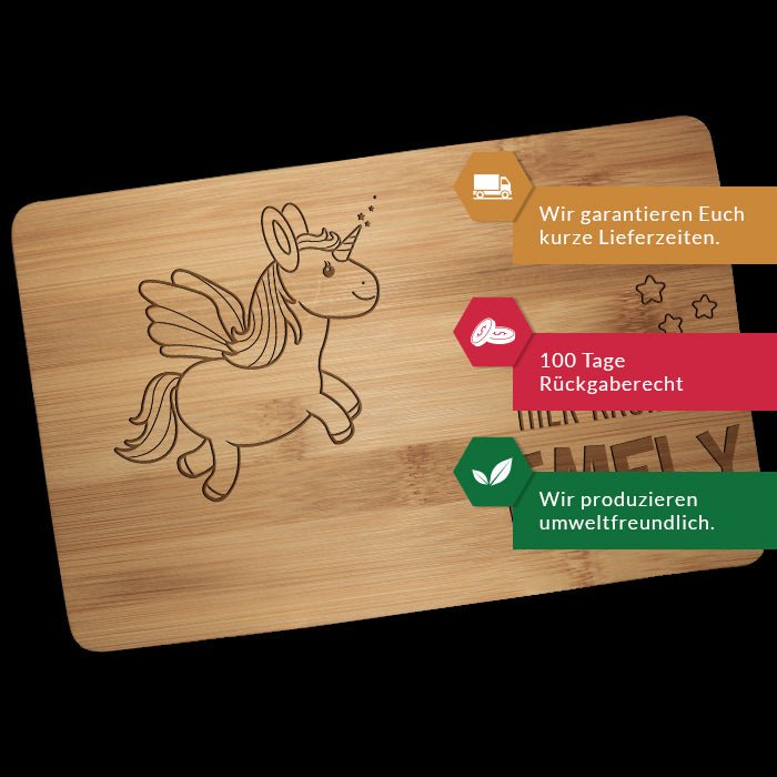 Frühstücksbrettchen Einhorn, hier krümelt M0856 - Bild 3 Frühstücksbrettchen Einhorn, hier krümelt M0856 - Bild 3