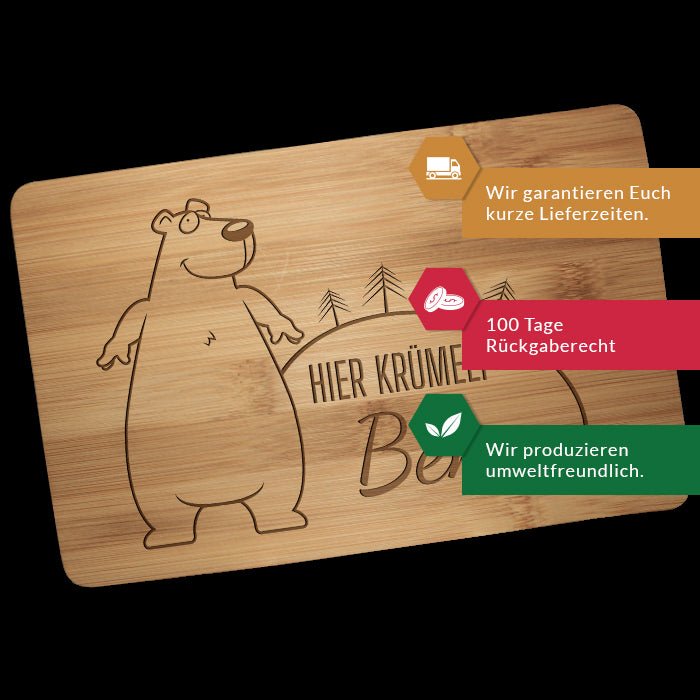 Frühstücksbrettchen Bär, hier krümelt M0858 - Bild 3 Frühstücksbrettchen Bär, hier krümelt M0858 - Bild 3