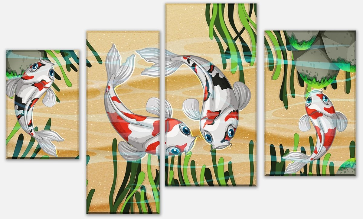 Leinwandbild Mehrteiler Koi Fische in einem Teich M0861 Leinwandbild Mehrteiler Koi Fische in einem Teich M0861