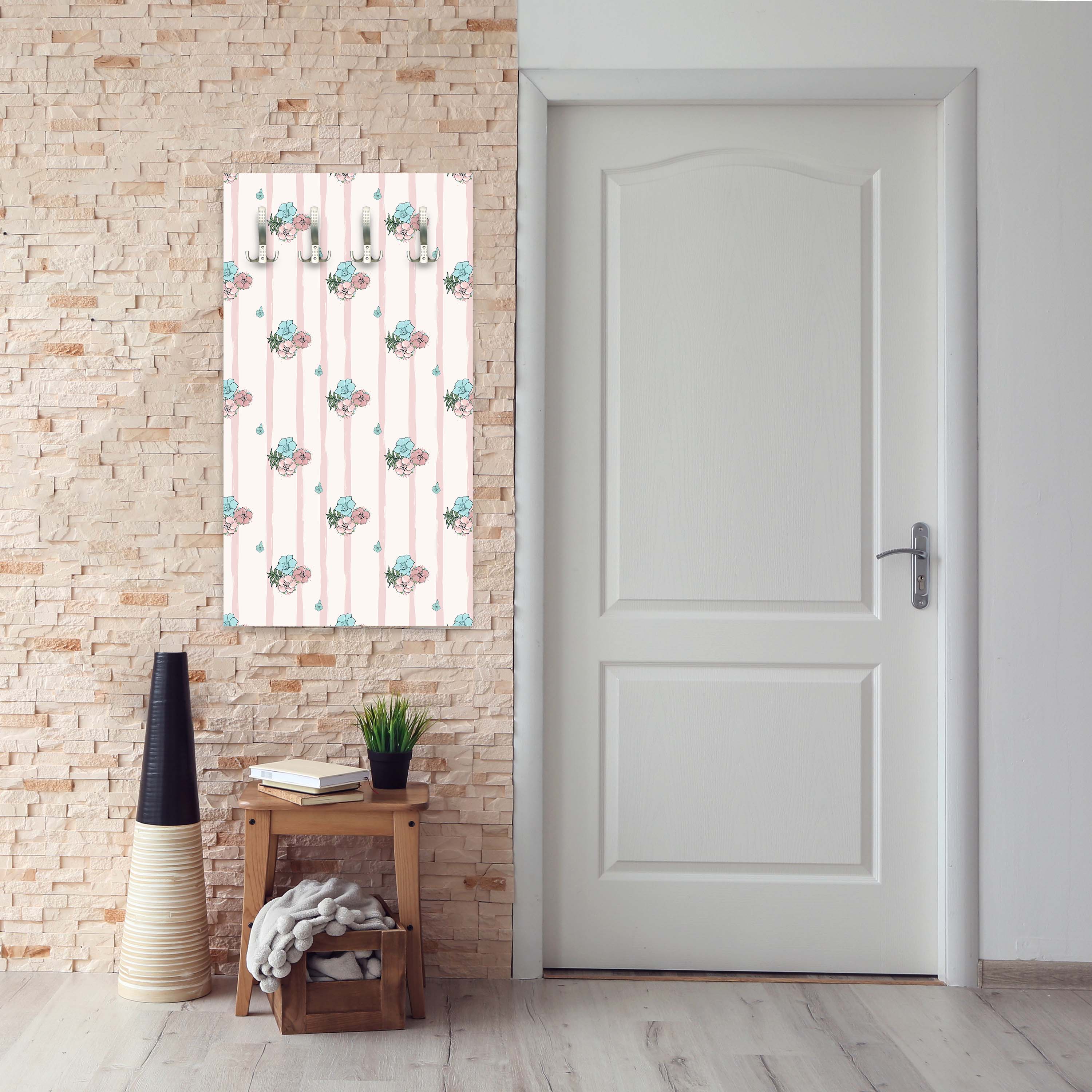 Garderobe Exotische rosa und blaue Blumen M0864 entdecken - Bild 3 Garderobe Exotische rosa und blaue Blumen M0864 entdecken - Bild 3