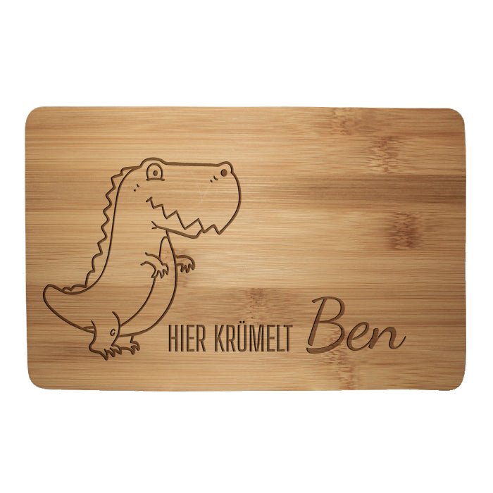 Frühstücksbrettchen Dino, hier krümelt M0864 - Bild 1 Frühstücksbrettchen Dino, hier krümelt M0864 - Bild 1