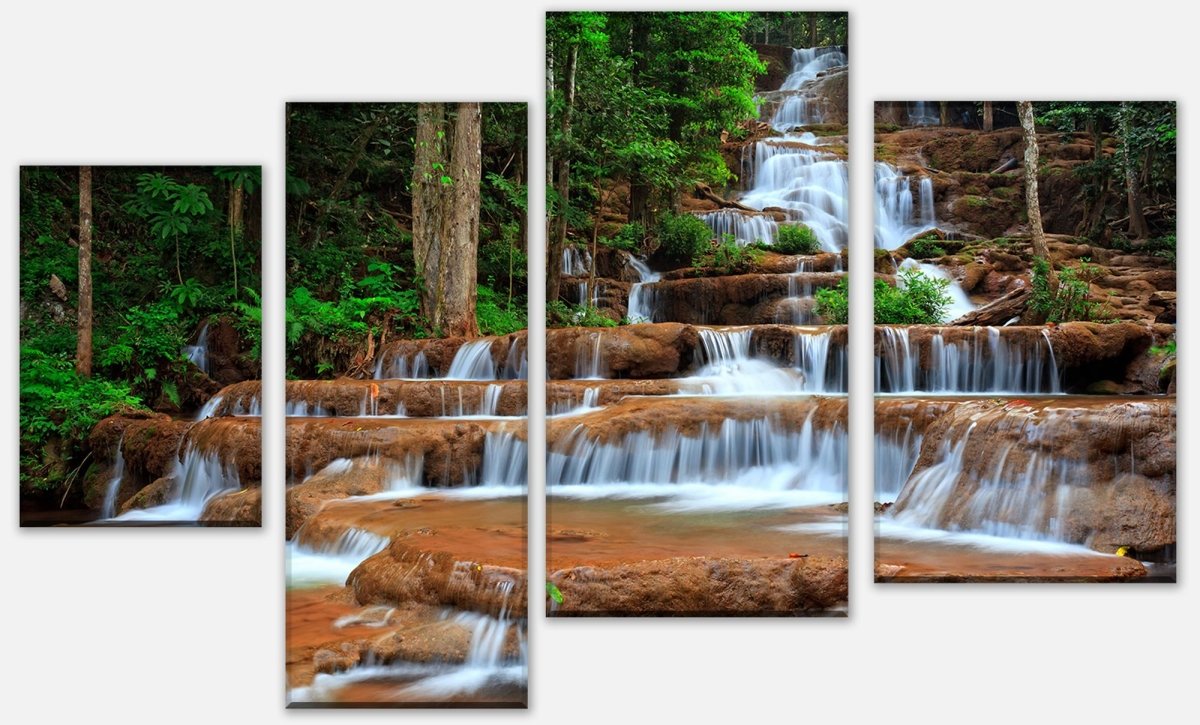 Leinwandbild Mehrteiler Wasserfall im Wald.Thailand M0894 Leinwandbild Mehrteiler Wasserfall im Wald.Thailand M0894