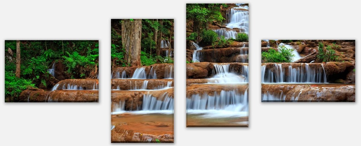 Leinwandbild Mehrteiler Wasserfall im Wald.Thailand M0894 Leinwandbild Mehrteiler Wasserfall im Wald.Thailand M0894