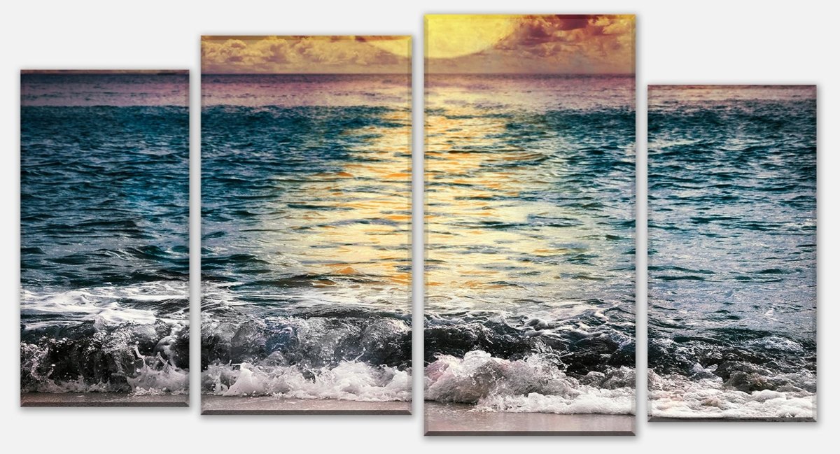 Leinwandbild Mehrteiler Vollmond über dem Ozean M0906 Leinwandbild Mehrteiler Vollmond über dem Ozean M0906