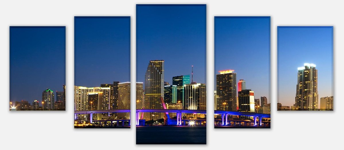 Leinwandbild Mehrteiler Downtown Miami Skyline Panorama M0932 entdecken - Bild 1 Leinwandbild Mehrteiler Downtown Miami Skyline Panorama M0932 entdecken - Bild 1