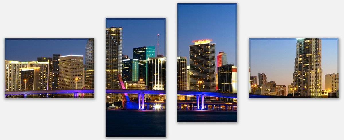 Leinwandbild Mehrteiler Downtown Miami Skyline Panorama M0932 Leinwandbild Mehrteiler Downtown Miami Skyline Panorama M0932