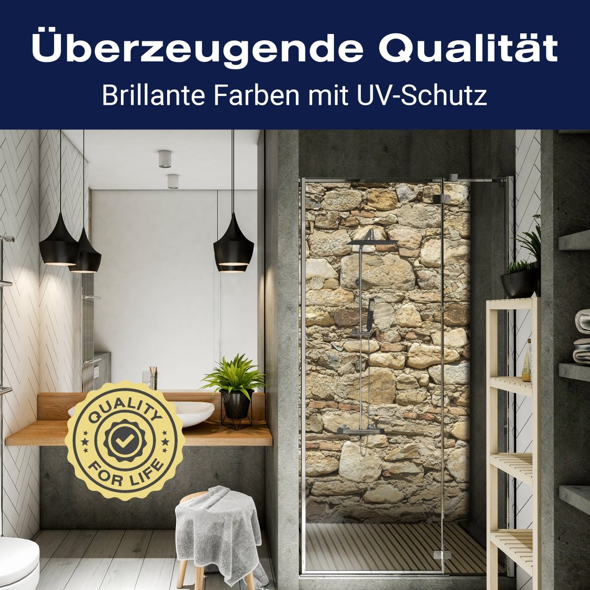 Duschwand Alte Steinmauer M0939 entdecken - Bild 2 Duschwand Alte Steinmauer M0939 entdecken - Bild 2