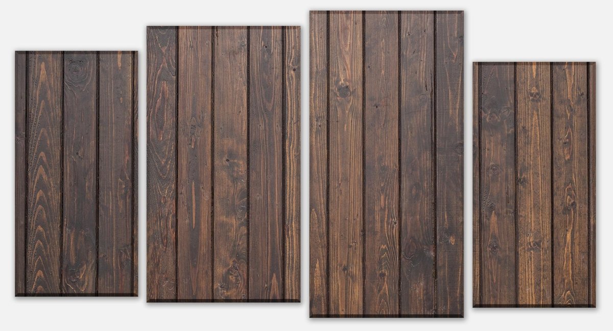 Leinwandbild Mehrteiler Schwarze Kiefernholzwand M0941 Leinwandbild Mehrteiler Schwarze Kiefernholzwand M0941