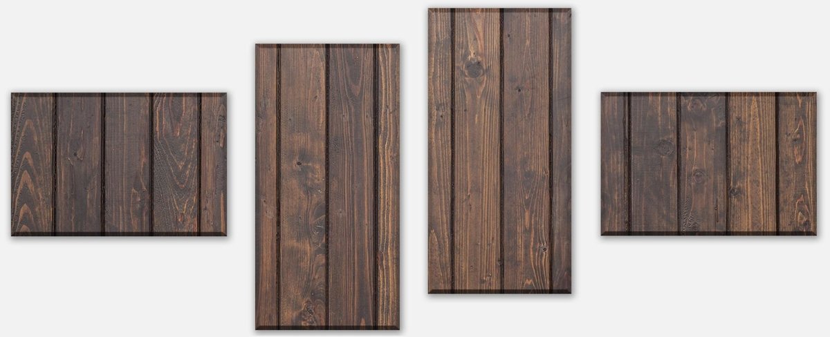 Leinwandbild Mehrteiler Schwarze Kiefernholzwand M0941 Leinwandbild Mehrteiler Schwarze Kiefernholzwand M0941