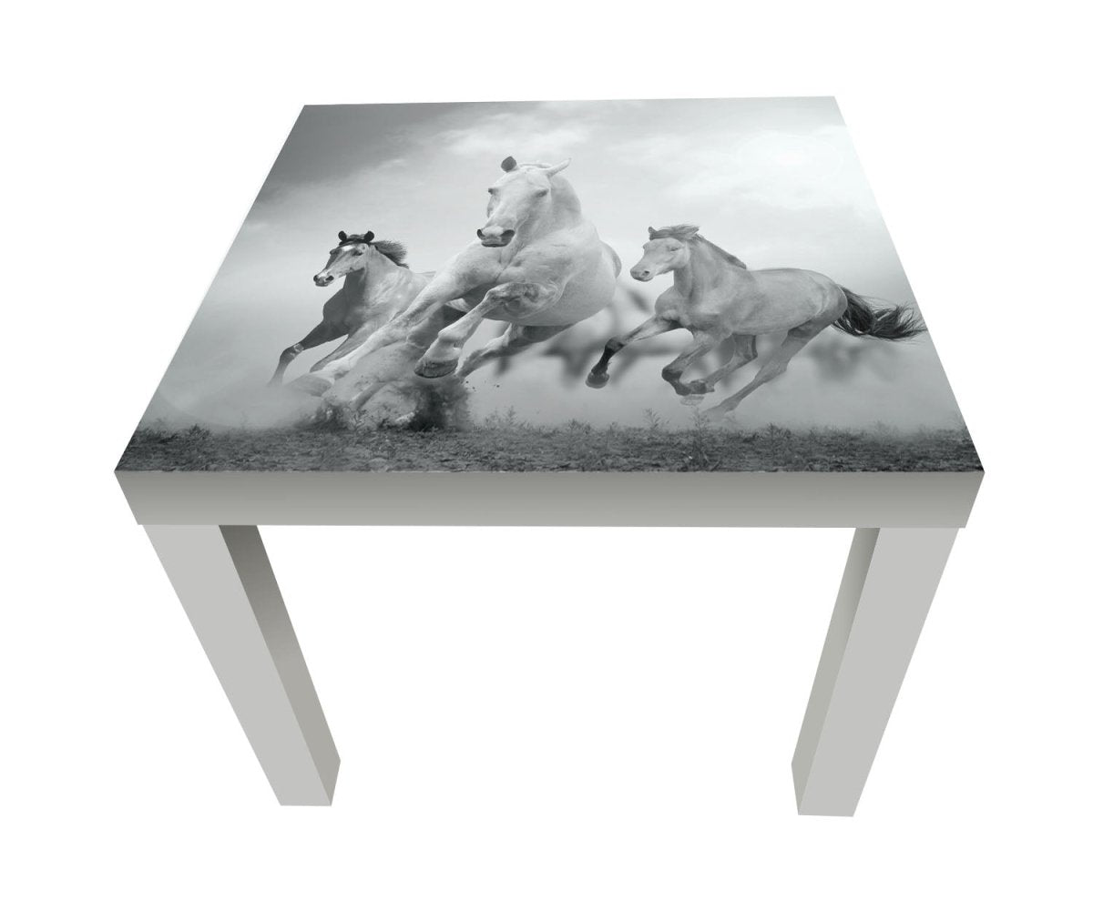 Beistelltisch Pferde laufen in Weiß und Schwarz M0945 entdecken - Bild 1 Beistelltisch Pferde laufen in Weiß und Schwarz M0945 entdecken - Bild 1