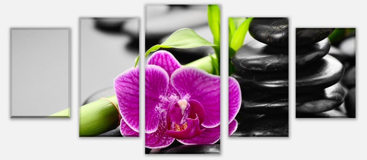 Leinwandbild Mehrteiler Zen Basaltsteine und Orchidee M0954 entdecken - Bild 1 Leinwandbild Mehrteiler Zen Basaltsteine und Orchidee M0954 entdecken - Bild 1
