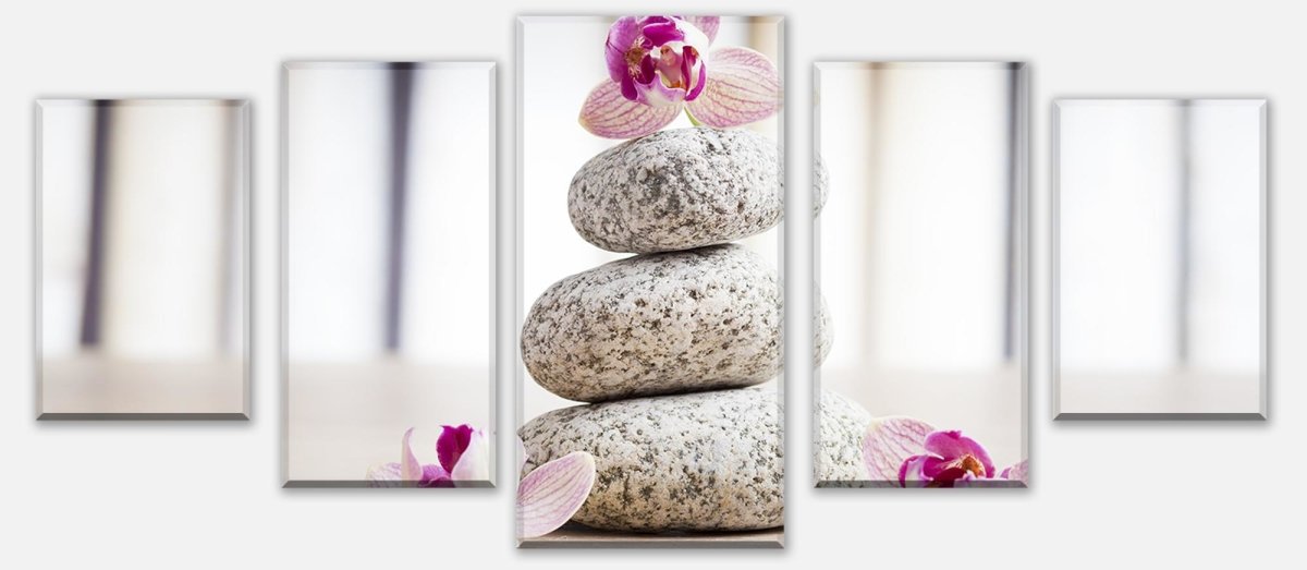 Leinwandbild Mehrteiler Orchideen und weiße Steine - SPA M0959 entdecken - Bild 1 Leinwandbild Mehrteiler Orchideen und weiße Steine - SPA M0959 entdecken - Bild 1