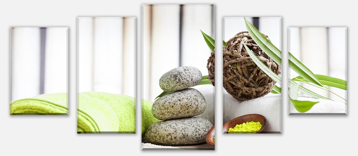 Leinwandbild Mehrteiler Handtücher und Salz, Sauna M0961 entdecken - Bild 1 Leinwandbild Mehrteiler Handtücher und Salz, Sauna M0961 entdecken - Bild 1