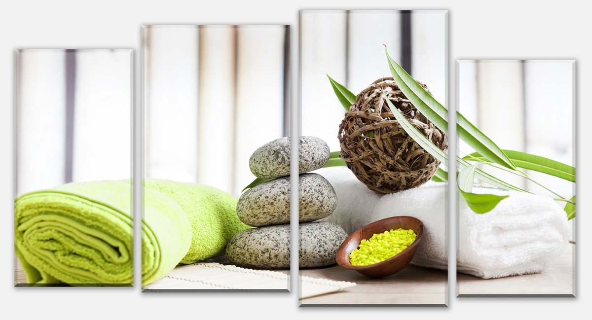 Leinwandbild Mehrteiler Handtücher und Salz, Sauna M0961 Leinwandbild Mehrteiler Handtücher und Salz, Sauna M0961