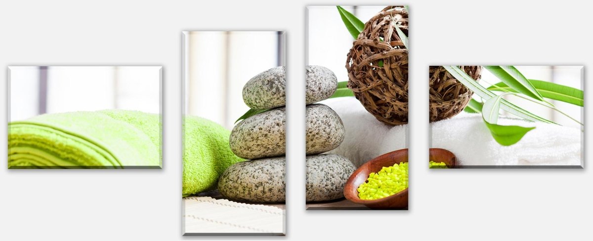 Leinwandbild Mehrteiler Handtücher und Salz, Sauna M0961 Leinwandbild Mehrteiler Handtücher und Salz, Sauna M0961