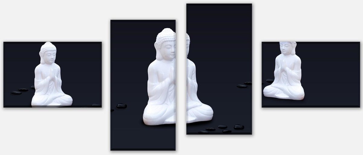 Leinwandbild Mehrteiler Weiße Figur in Meditationshaltung M0967 Leinwandbild Mehrteiler Weiße Figur in Meditationshaltung M0967