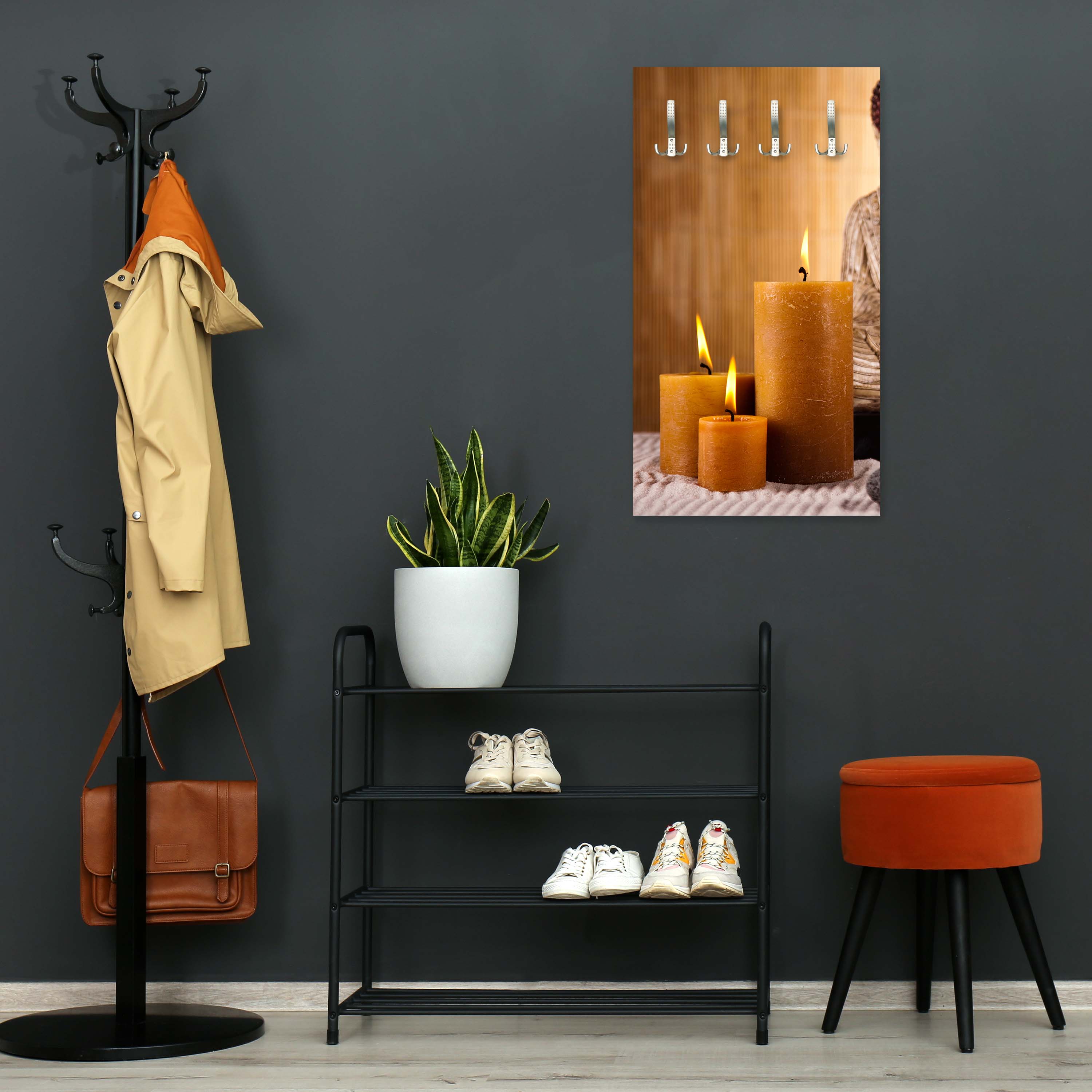 Garderobe Buddha mit Kerze, lebendige Farben M0970 entdecken - Bild 5 Garderobe Buddha mit Kerze, lebendige Farben M0970 entdecken - Bild 5