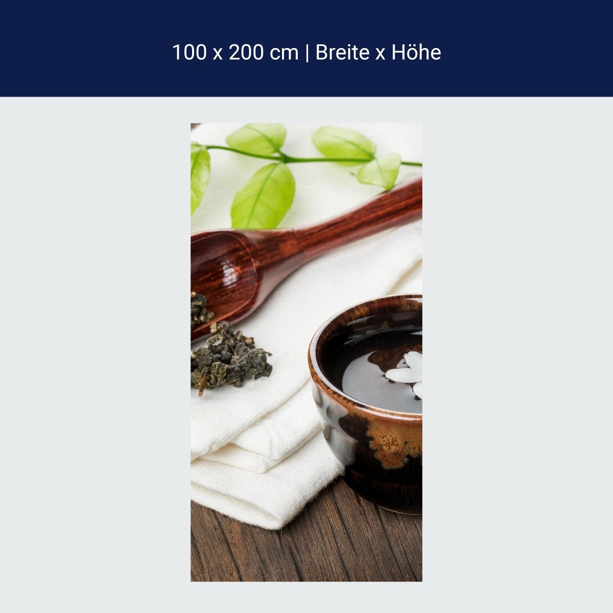 Duschwand Eine Tasse Tee auf Holzbrett M0972 Duschwand Eine Tasse Tee auf Holzbrett M0972