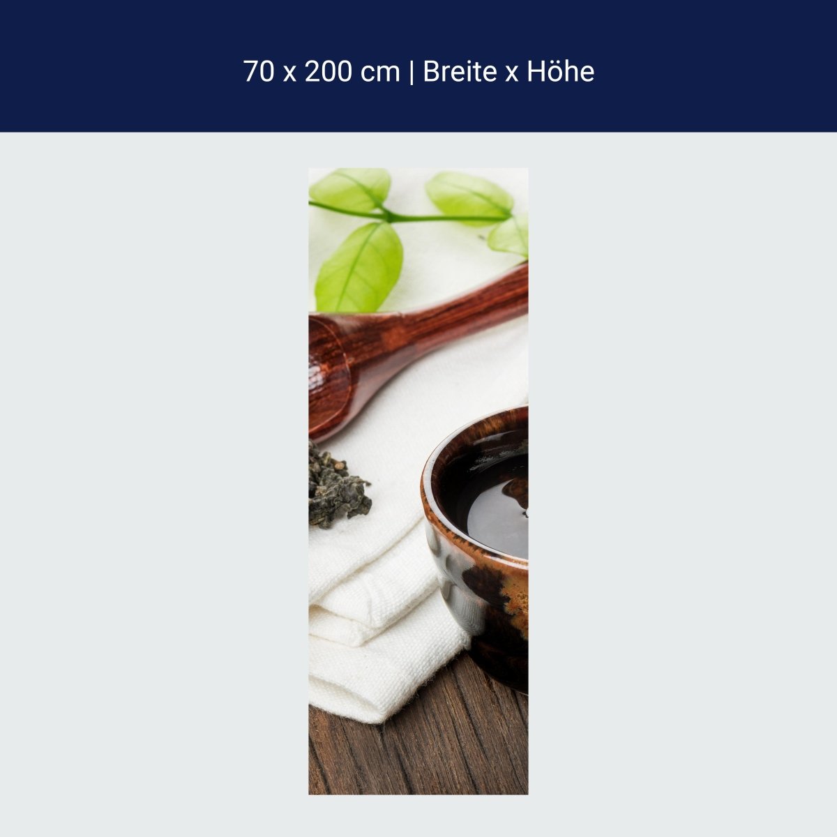 Duschwand Eine Tasse Tee auf Holzbrett M0972 Duschwand Eine Tasse Tee auf Holzbrett M0972