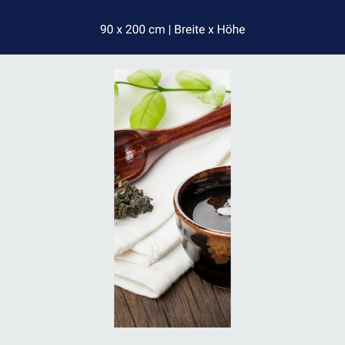 Duschwand Eine Tasse Tee auf Holzbrett M0972 Duschwand Eine Tasse Tee auf Holzbrett M0972