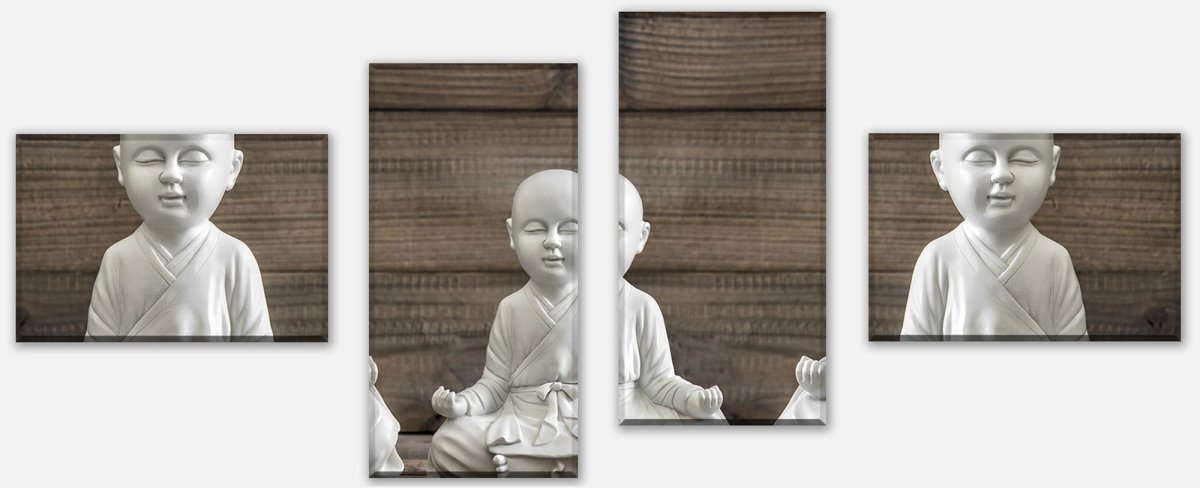 Leinwandbild Mehrteiler Weiß sitzender Buddha M0974 Leinwandbild Mehrteiler Weiß sitzender Buddha M0974