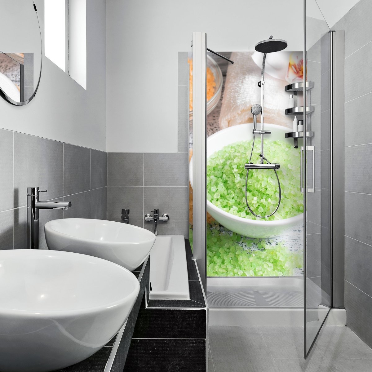 Duschwand Spa-Salon, Salz M0975 entdecken - Bild 1 Duschwand Spa-Salon, Salz M0975 entdecken - Bild 1