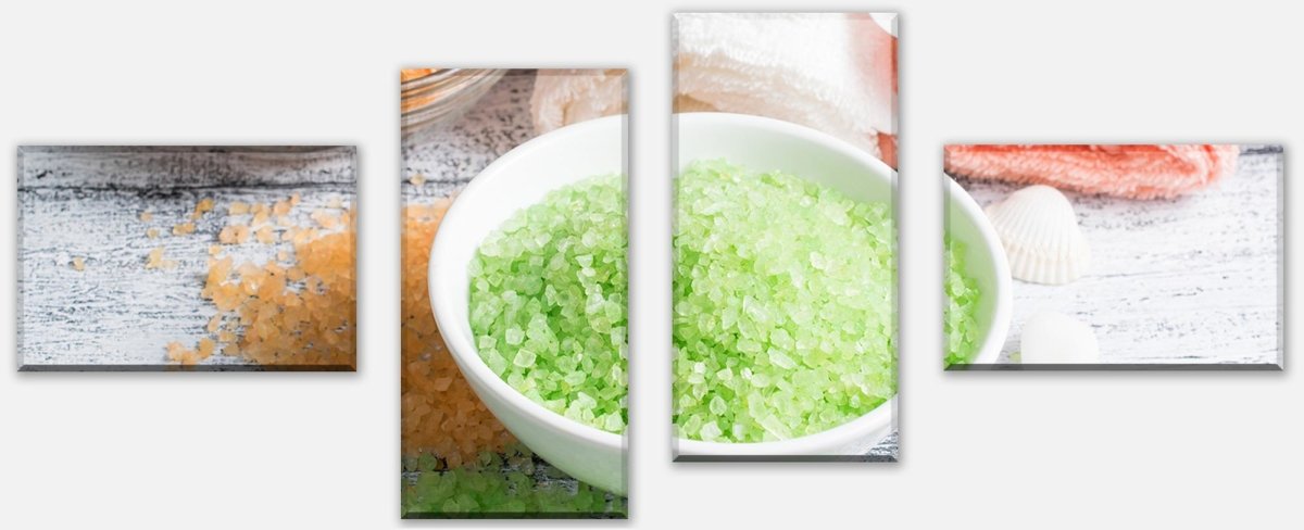 Leinwandbild Mehrteiler Spa-Salon mit Salz und Handtücher M0975 Leinwandbild Mehrteiler Spa-Salon mit Salz und Handtücher M0975