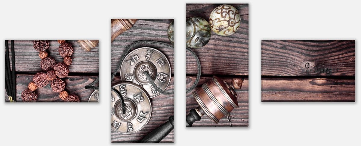 Leinwandbild Mehrteiler Tibetische Objekte zur Meditation M0976 Leinwandbild Mehrteiler Tibetische Objekte zur Meditation M0976