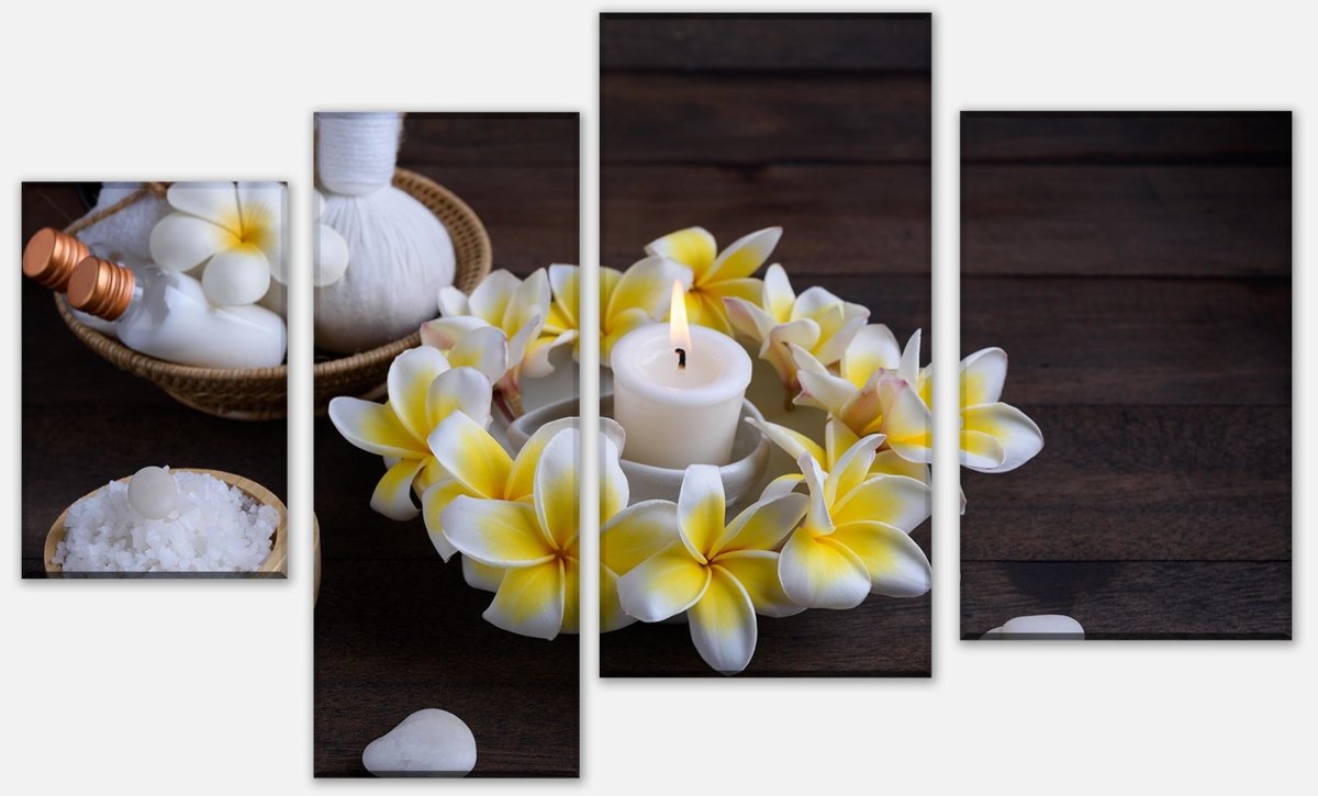 Leinwandbild Mehrteiler Frangipani Blumen - Spa und Wellness M0977 Leinwandbild Mehrteiler Frangipani Blumen - Spa und Wellness M0977