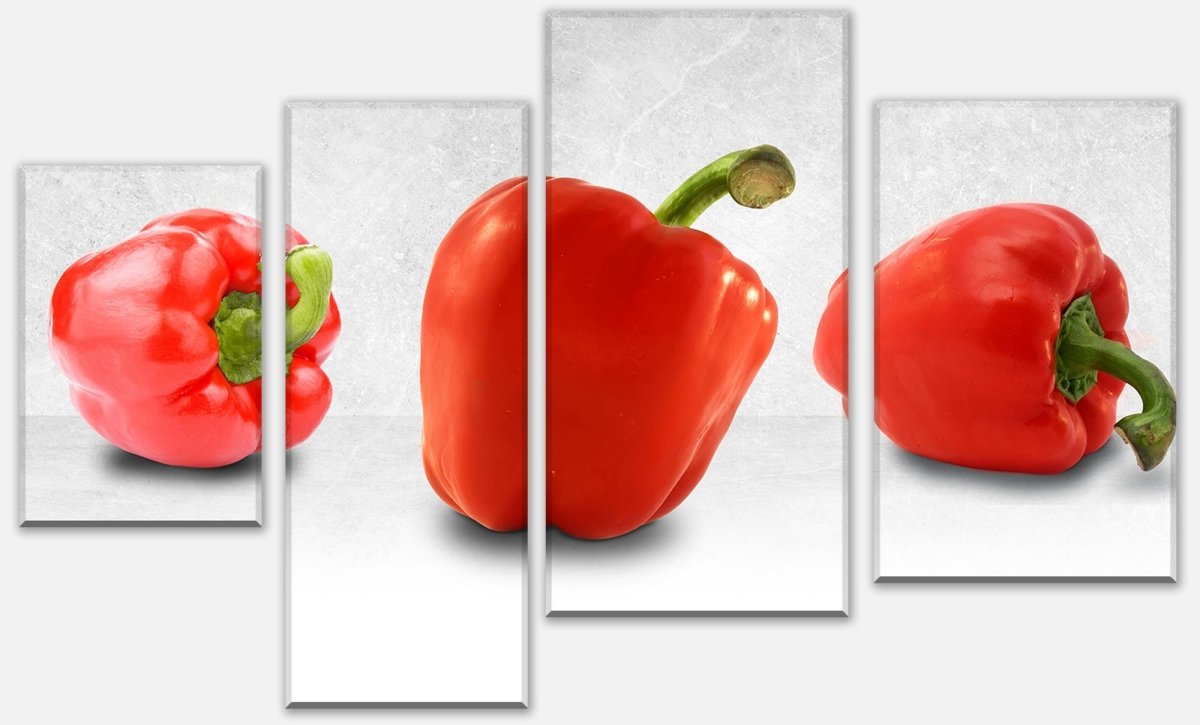 Leinwandbild Mehrteiler 3 rote Paprikas M0979 Leinwandbild Mehrteiler 3 rote Paprikas M0979