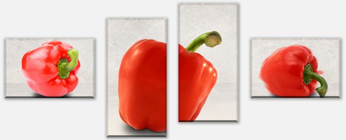 Leinwandbild Mehrteiler 3 rote Paprikas M0979 Leinwandbild Mehrteiler 3 rote Paprikas M0979