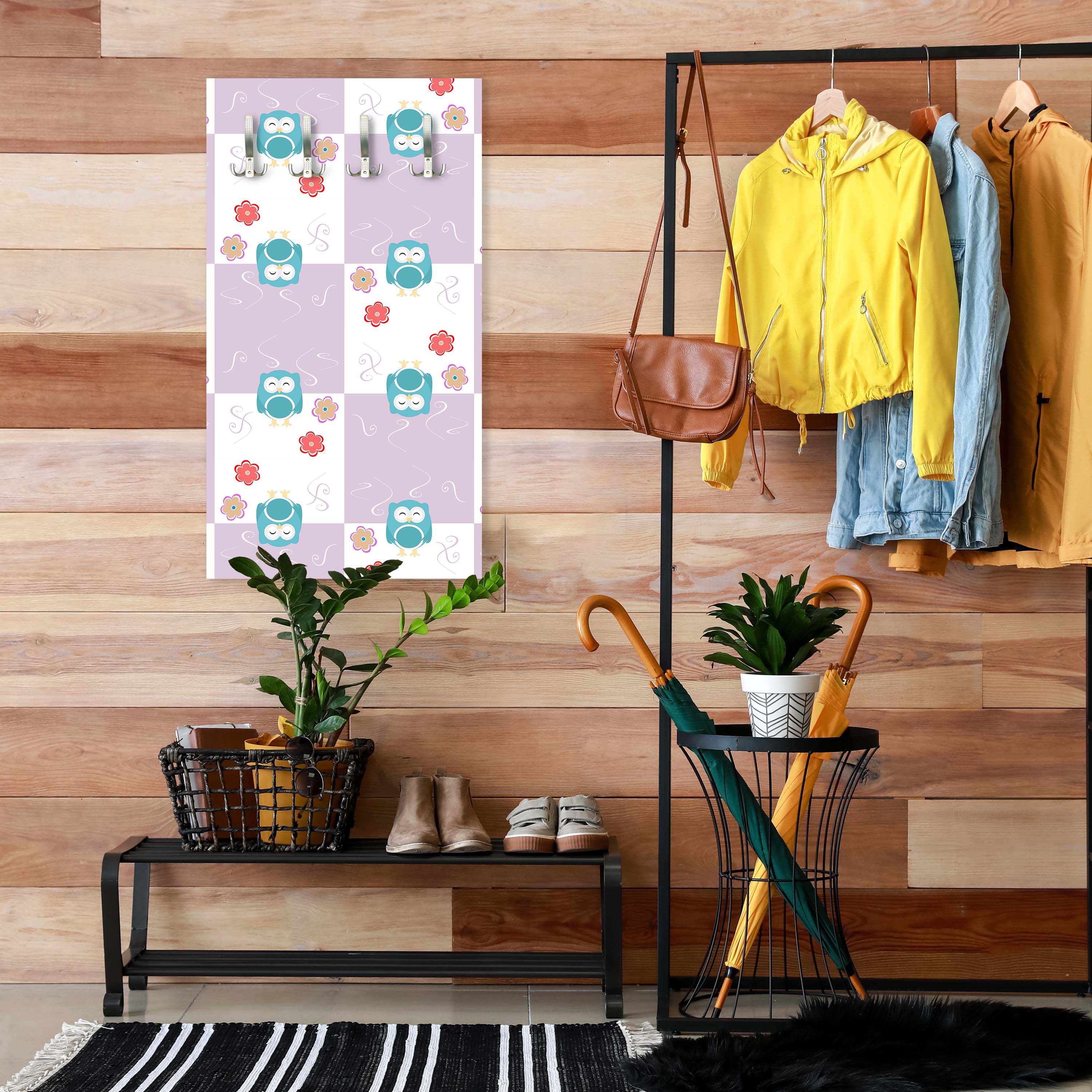 Garderobe Eulen-Muster M0985 entdecken - Bild 2 Garderobe Eulen-Muster M0985 entdecken - Bild 2