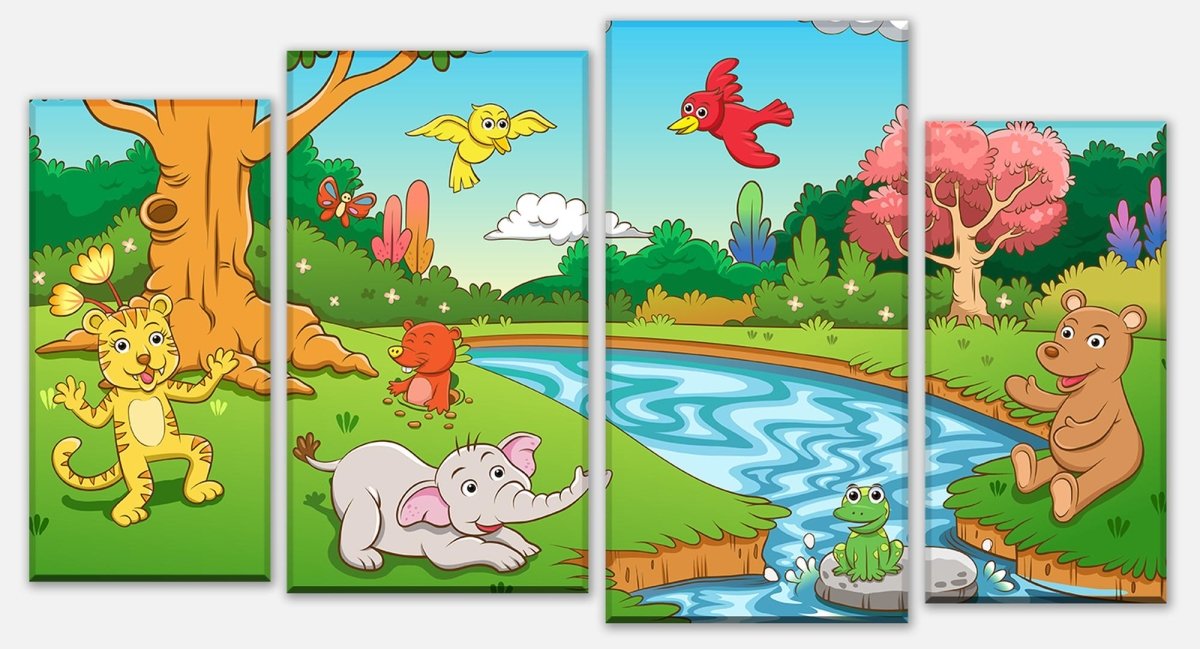 Leinwandbild Mehrteiler Tiere im Dschungel M0986 Leinwandbild Mehrteiler Tiere im Dschungel M0986