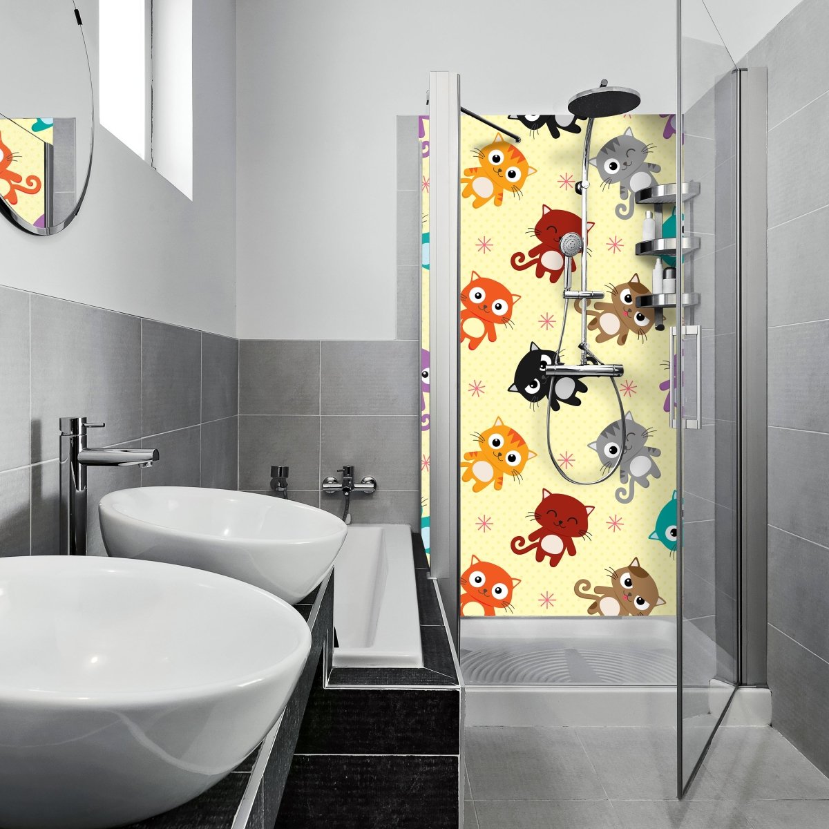 Duschwand süße Kätzchen M0992 entdecken - Bild 1 Duschwand süße Kätzchen M0992 entdecken - Bild 1