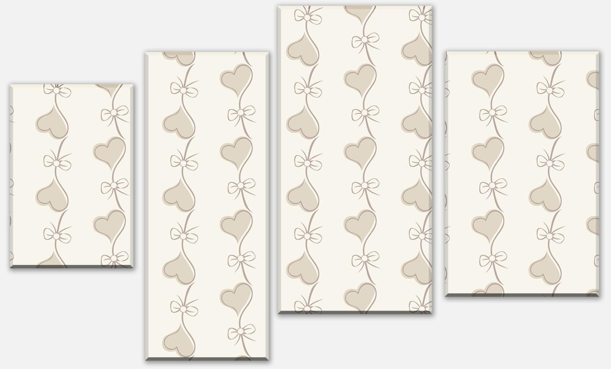 Leinwandbild Mehrteiler Retro Herzen auf Beige Hintergrund M0993 Leinwandbild Mehrteiler Retro Herzen auf Beige Hintergrund M0993