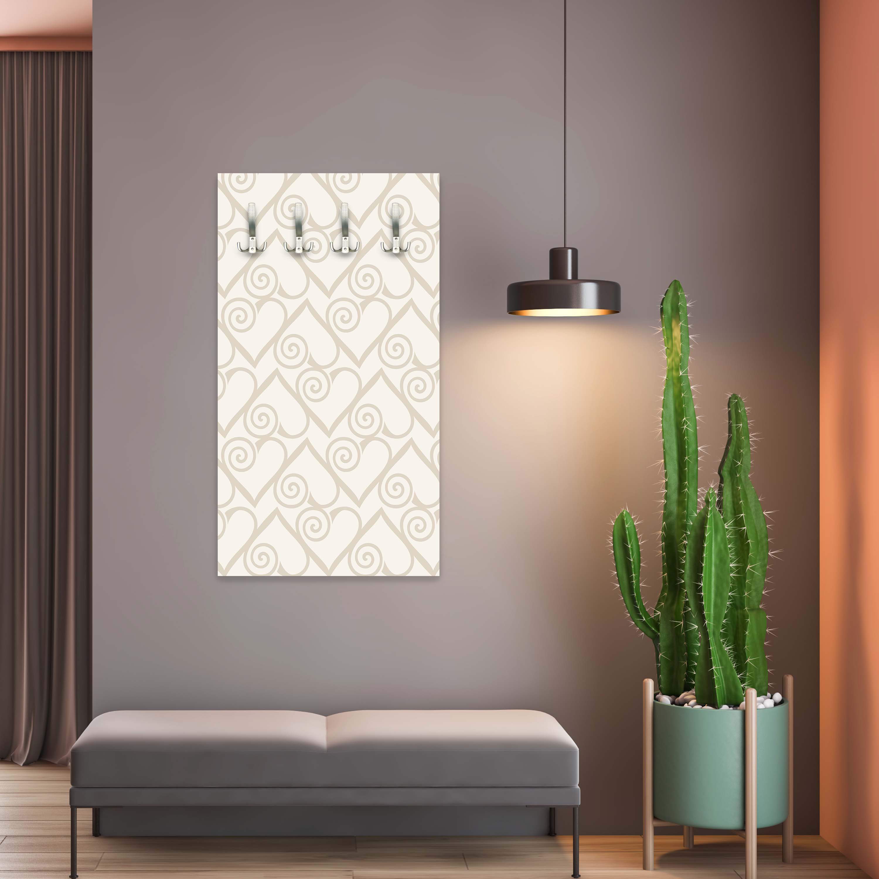 Garderobe Herzmuster auf beige Hintergrund M0994 entdecken - Bild 6 Garderobe Herzmuster auf beige Hintergrund M0994 entdecken - Bild 6