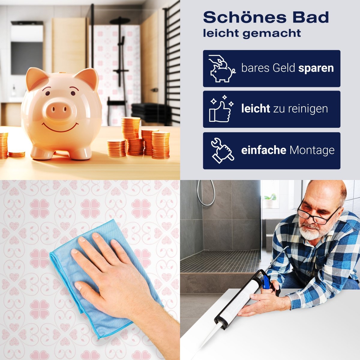 Duschwand Rosa Herzmuster M0995 entdecken - Bild 7 Duschwand Rosa Herzmuster M0995 entdecken - Bild 7