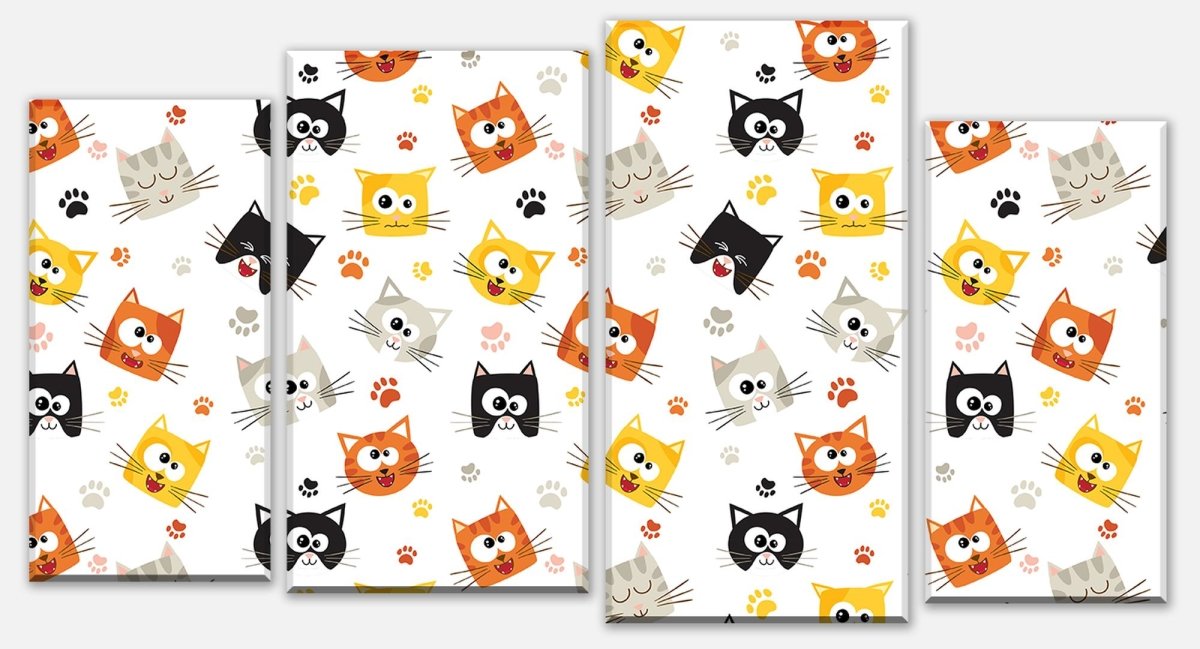 Leinwandbild Mehrteiler Lustige Kätzchen M0997 Leinwandbild Mehrteiler Lustige Kätzchen M0997