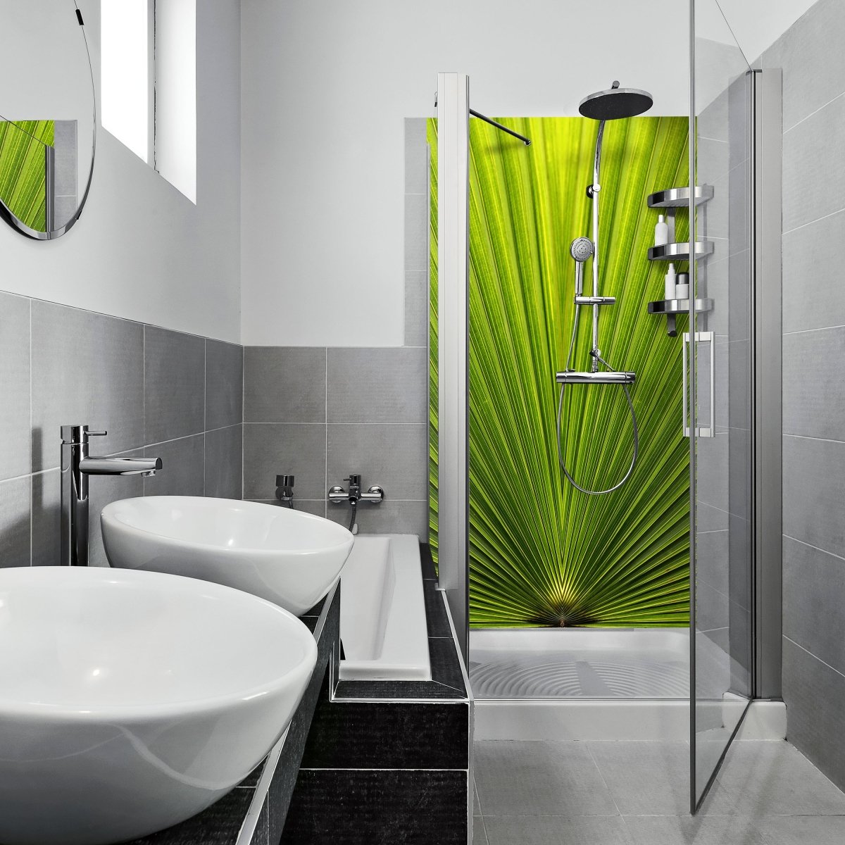 Duschwand Palmblatt Nahaufnahme M1003 entdecken - Bild 1 Duschwand Palmblatt Nahaufnahme M1003 entdecken - Bild 1