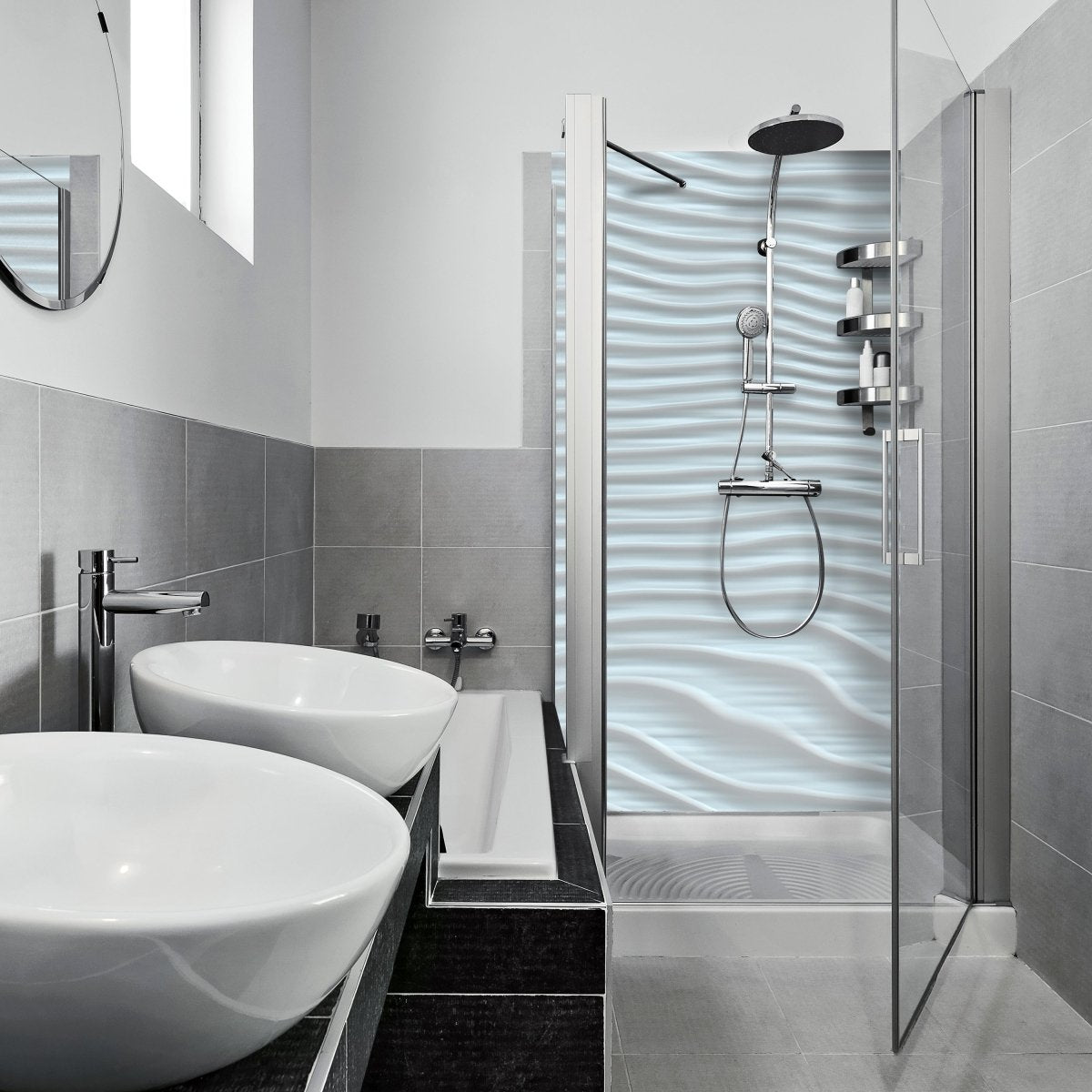 Duschwand Abstrakte weiße Holztextur M1006 entdecken - Bild 1 Duschwand Abstrakte weiße Holztextur M1006 entdecken - Bild 1